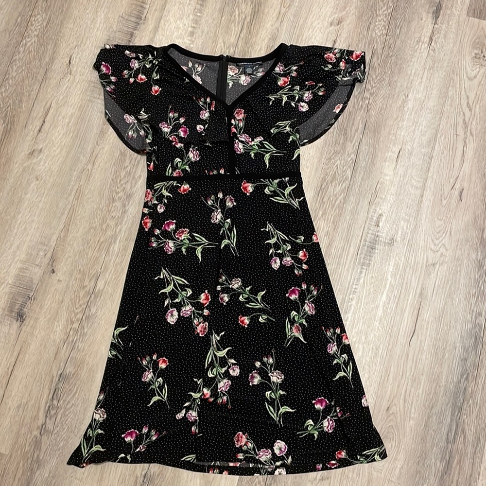 Black/floral American Living midi dress size 4